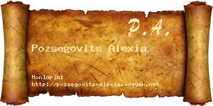 Pozsegovits Alexia névjegykártya